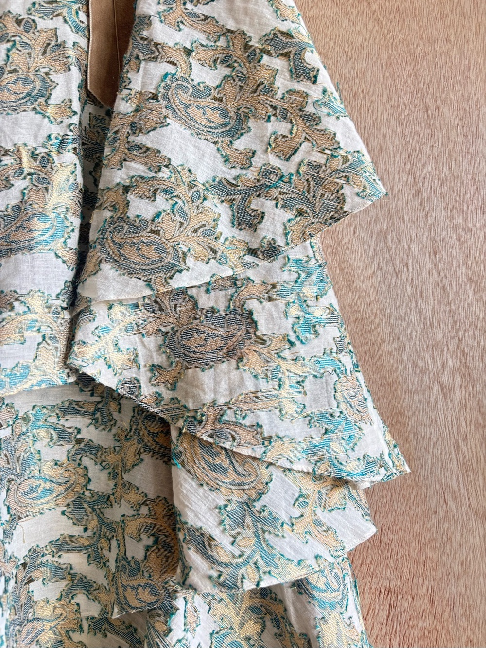 SOUVENIR Paisley High-Low Ruffle Maxi Skirt XS NWT - Picture 5 of 9